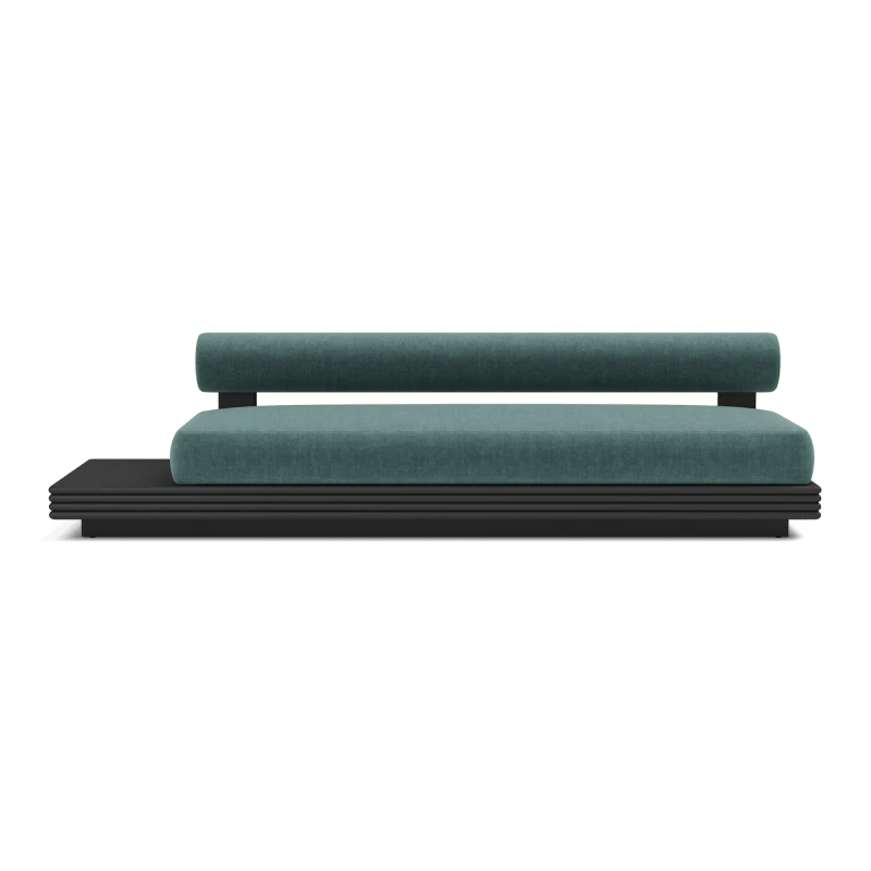 Collins Aluminum 3 Seat Armless Sofa + Table Left - Image 11