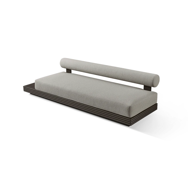Collins Aluminum 3 Seat Armless Sofa + Table Left - Image 6