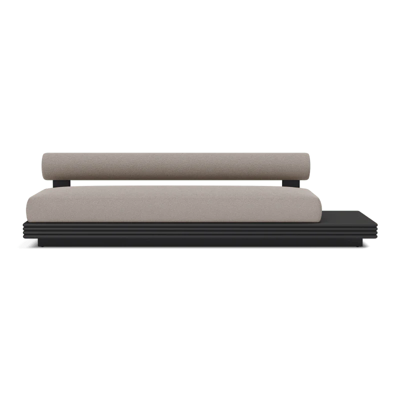 Collins Aluminum 3 Seat Armless Sofa + Table Right - Image 18