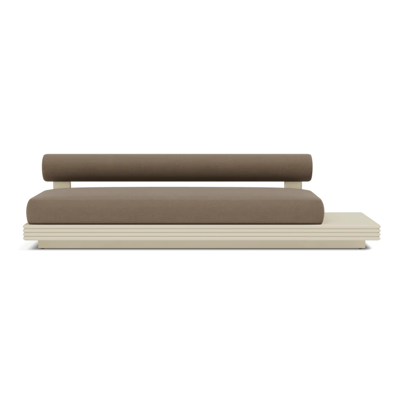 Collins Aluminum 3 Seat Armless Sofa + Table Right - Image 25