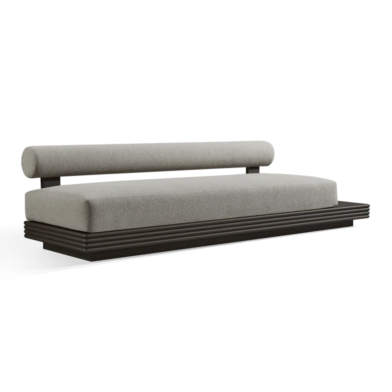 Collins Aluminum 3 Seat Armless Sofa + Table Right - Image 3