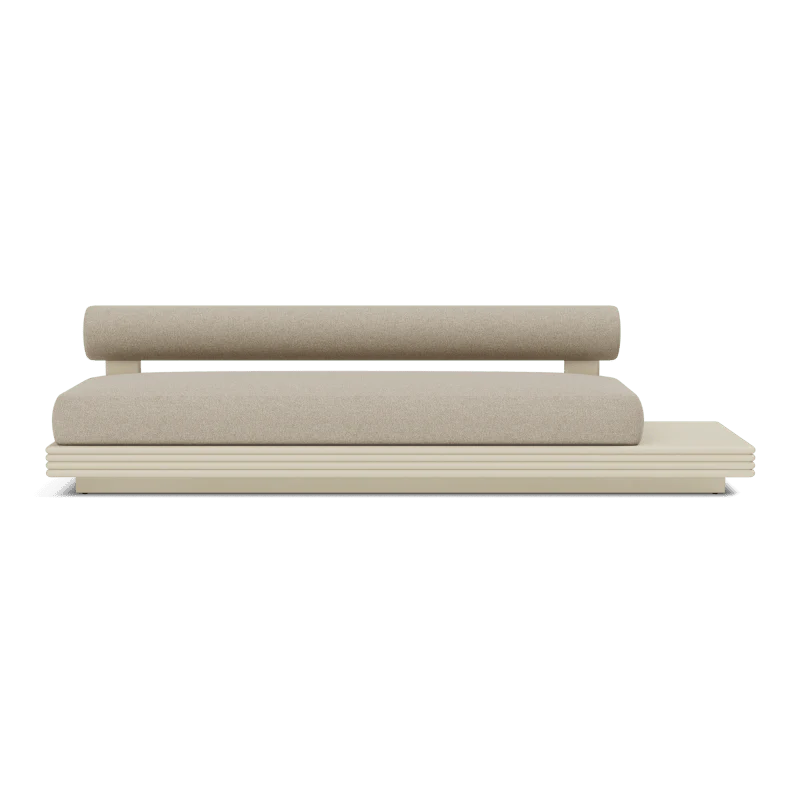 Collins Aluminum 3 Seat Armless Sofa + Table Right - Image 35