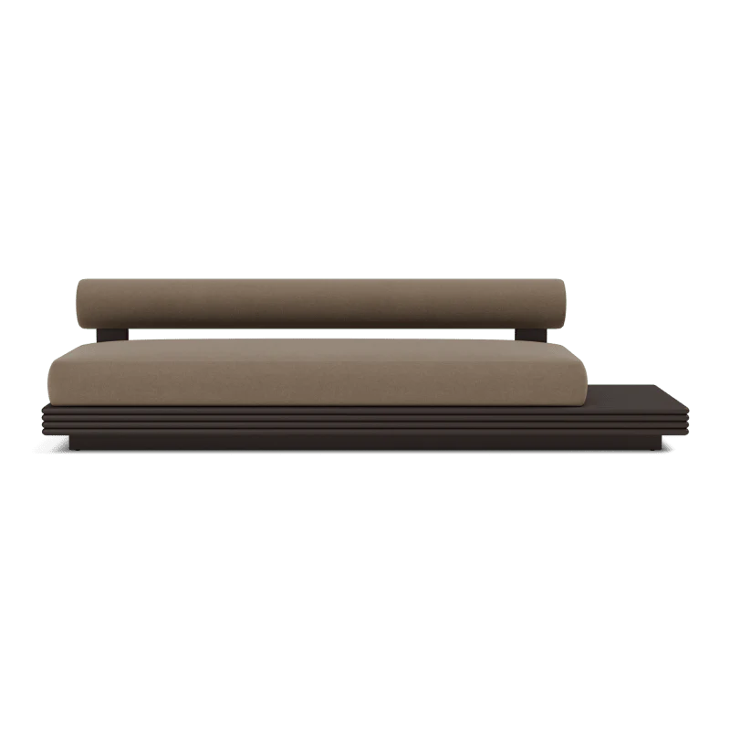 Collins Aluminum 3 Seat Armless Sofa + Table Right - Image 38