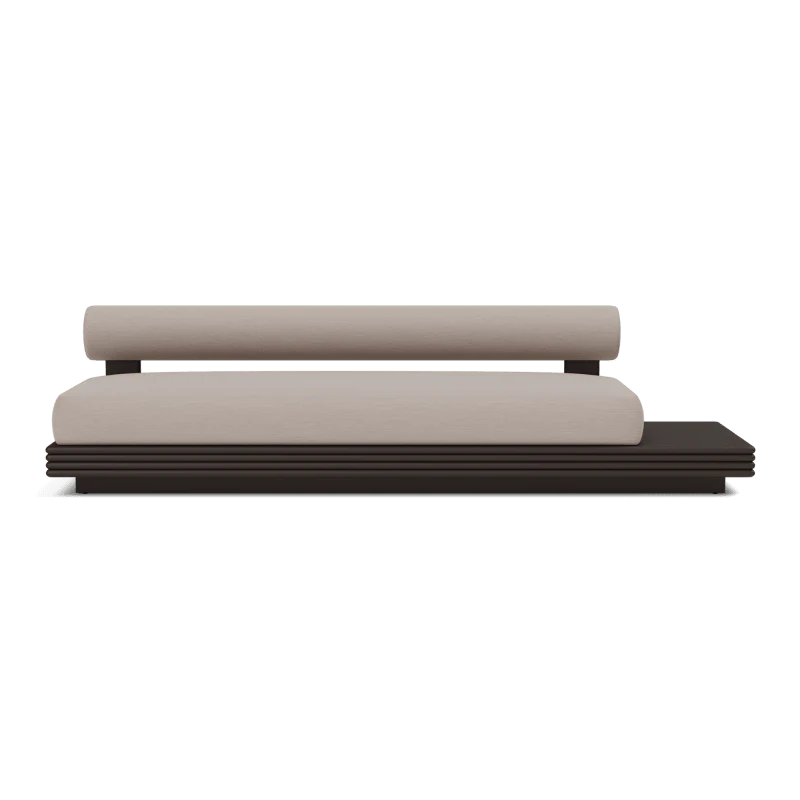 Collins Aluminum 3 Seat Armless Sofa + Table Right - Image 40
