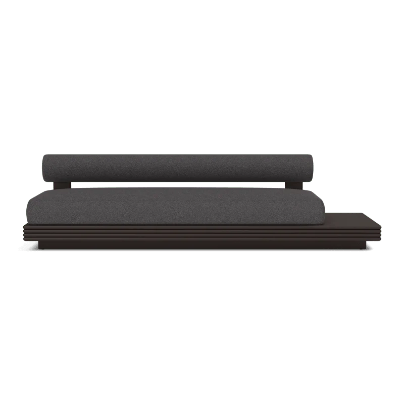 Collins Aluminum 3 Seat Armless Sofa + Table Right - Image 43