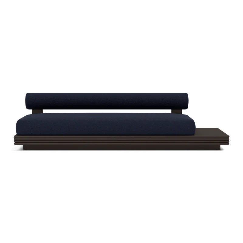 Collins Aluminum 3 Seat Armless Sofa + Table Right - Image 44