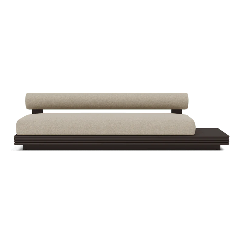 Collins Aluminum 3 Seat Armless Sofa + Table Right - Image 47