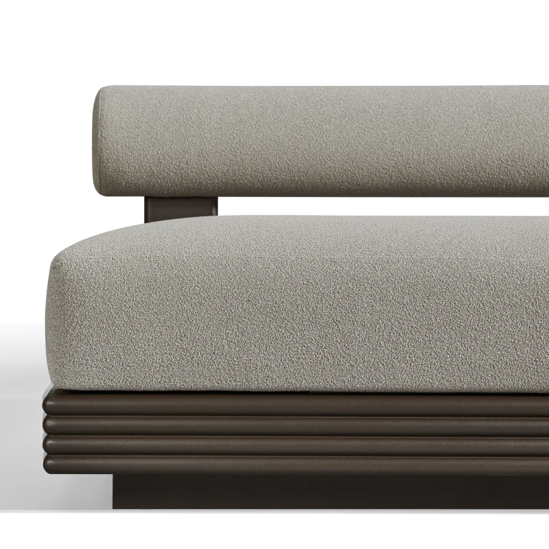 Collins Aluminum 3 Seat Armless Sofa + Table Right - Image 7