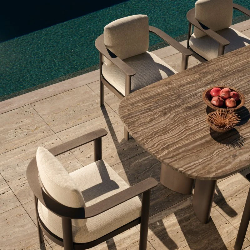 Newport Aluminum Barrel Dining Chair - Image 2