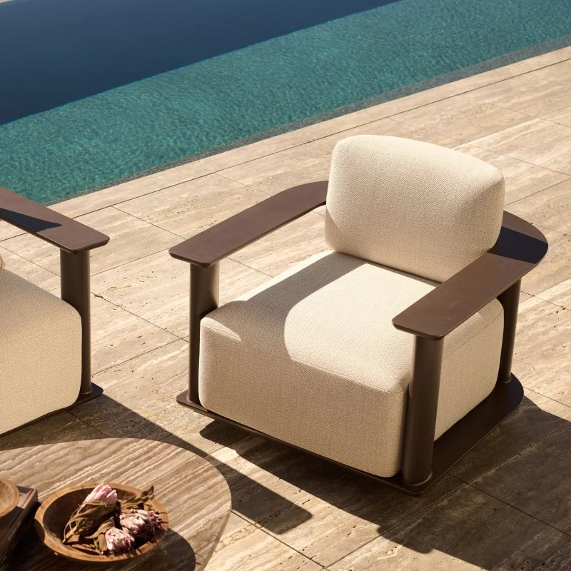 Newport Aluminum Barrel Swivel Lounge Chair - Image 2