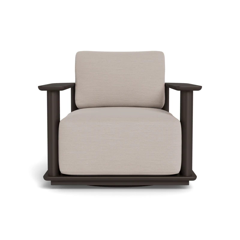 Newport Aluminum Barrel Swivel Lounge Chair - Image 38