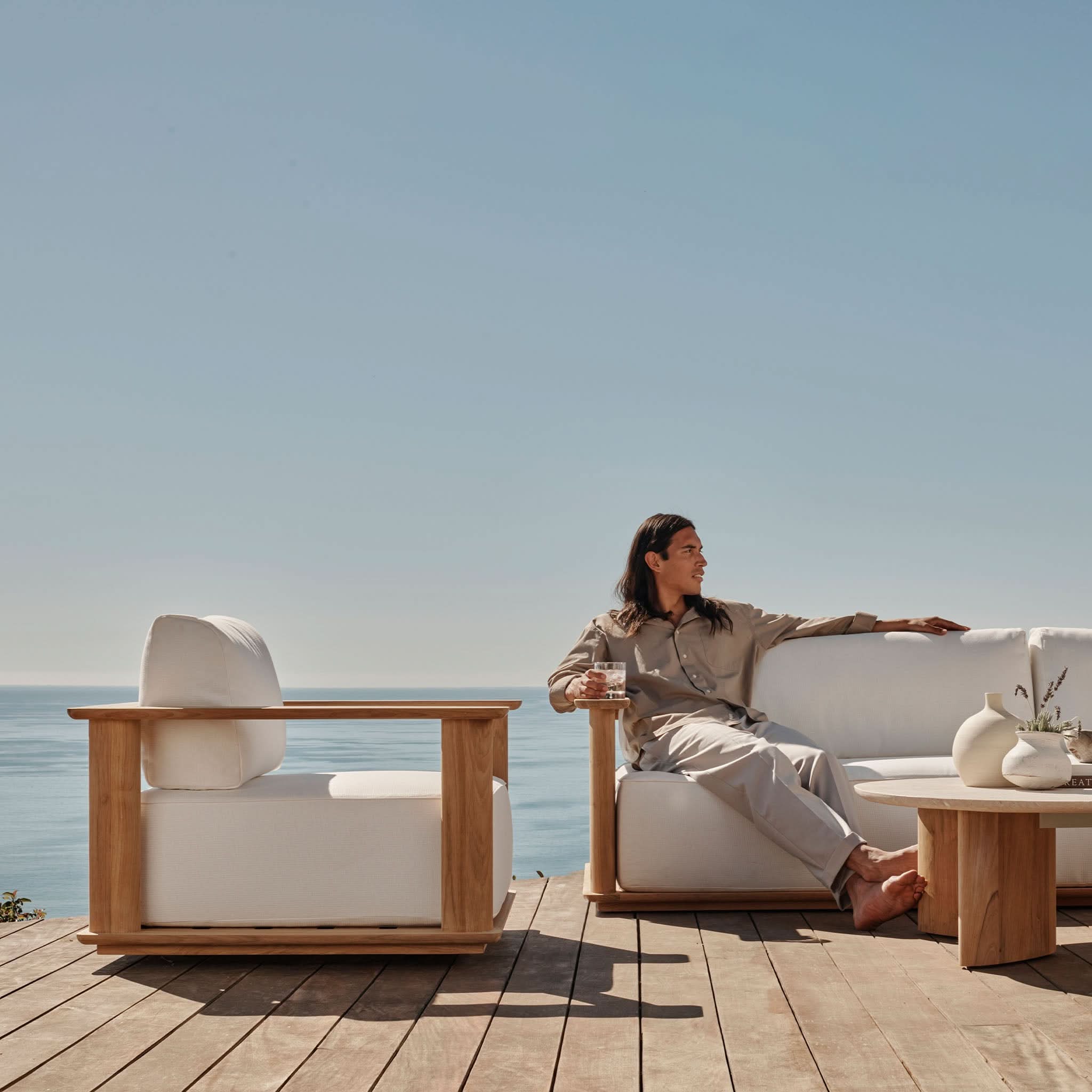 Newport Teak Sofa 108" - Image 11