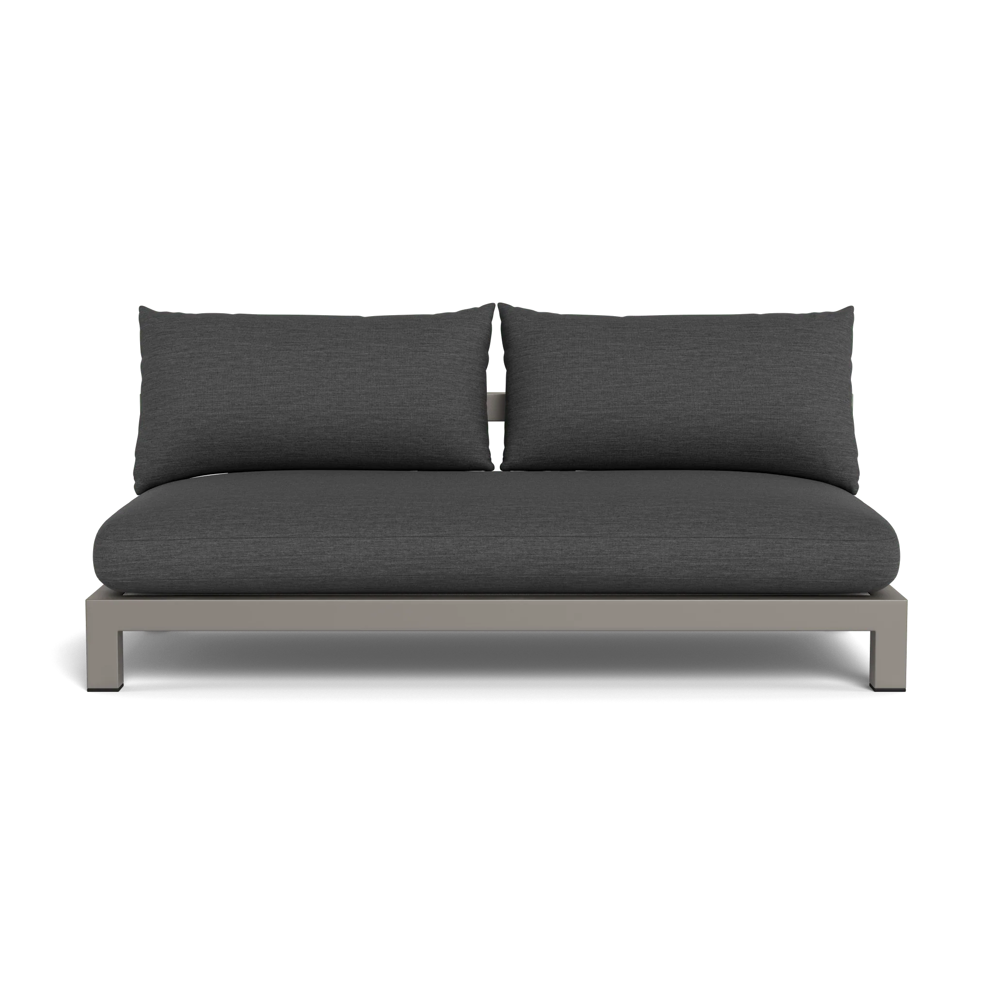 Pacific Aluminum 2 Seat Armless Sofa - Image 8