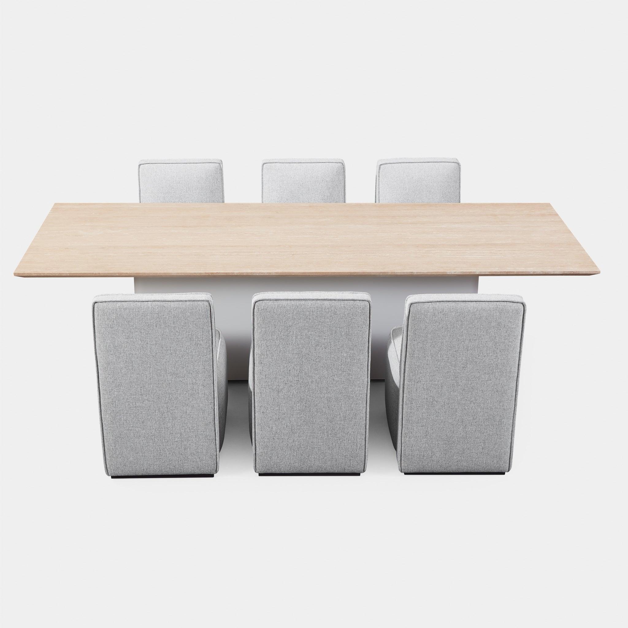 Santorini Outdoor Stone Rectangle Dining Table 108" - Image 16