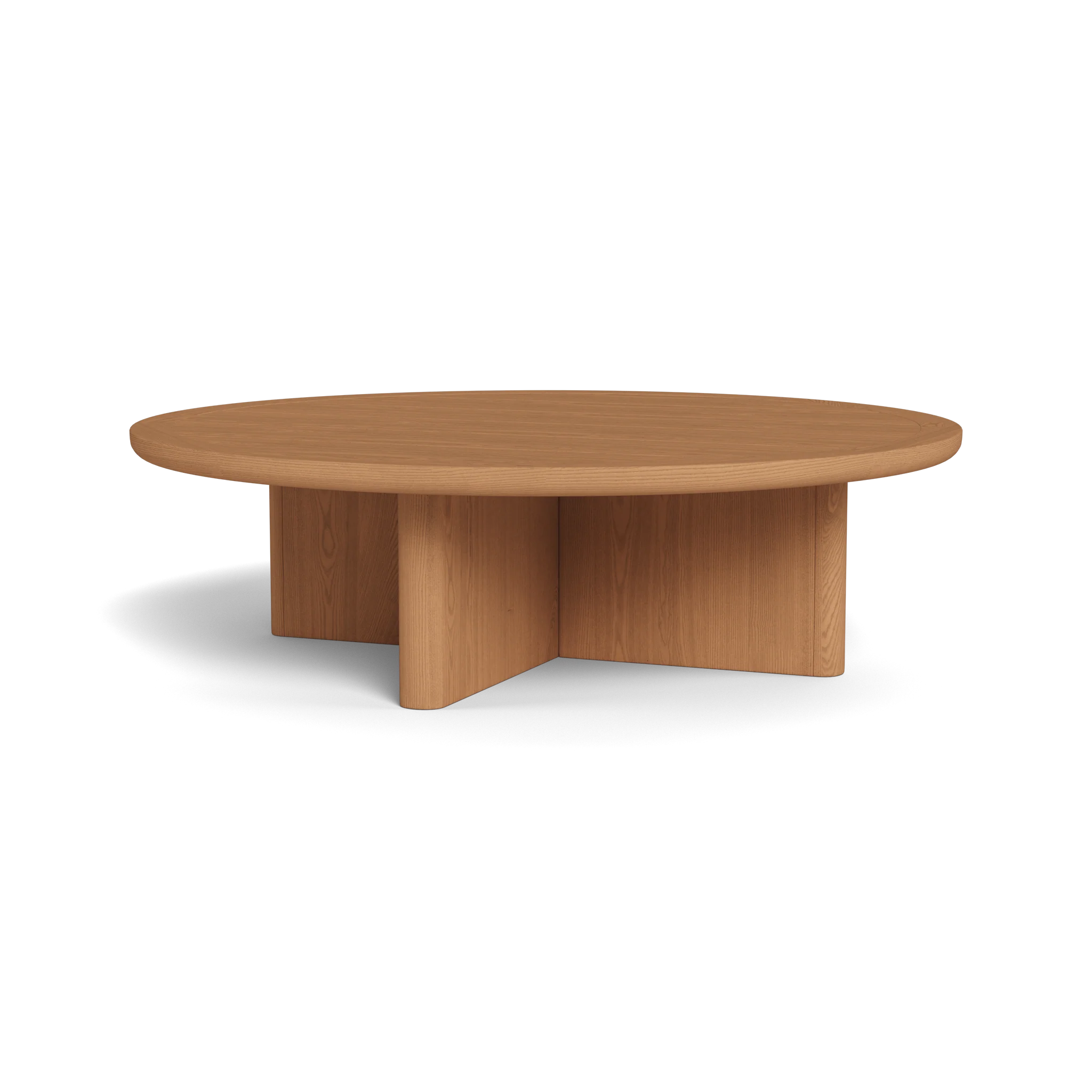 Victoria Teak Round Slatted Coffee Table - Image 2